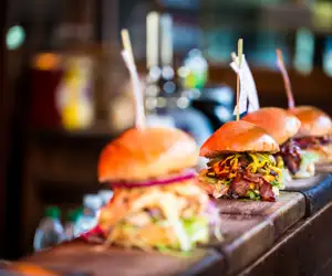 Hamburgers on the line 
